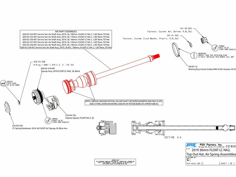 Fox Racing Shox Air Shaft Pour Fourche 36 Float (2018-2020) 2 Fox Racing Shox Air Shaft Pour Fourche 36 Float (2018-2020) – Image 2